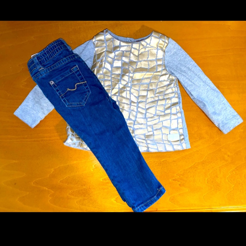7 for all mankind baby girl outfit size 12 months